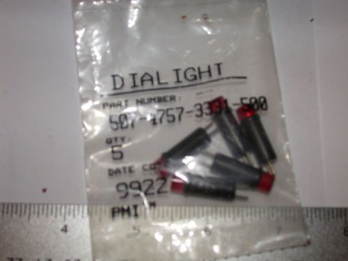 5 pcs NEW Dialight Dialco 507-4757-3331-500 5 Volt 20MA Red Indicator Light Bulb