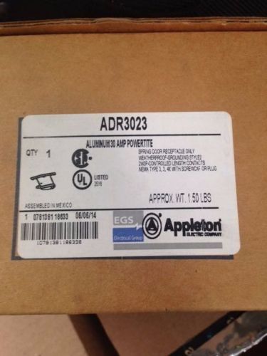 Appleton ADR3023 Aluminum 30-Amp Powertite Receptacle NEW H13 (2017)