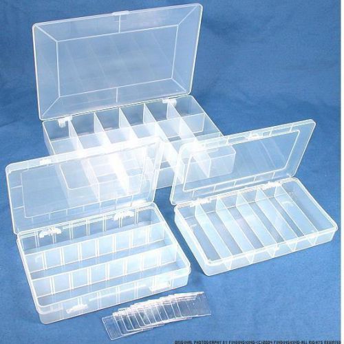 3 Plastic Storage Boxes for Beads &amp; Gemstones