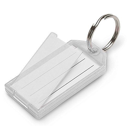 Lucky Line Products Key Tag with Flap and Split Ring, 10-Pack, Clear