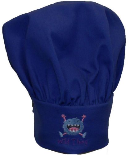 Wild Thing Funny Happy Monster Chef Hat Youth Size Adjust Monogram Blue Avail
