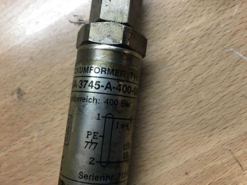 Hydac Pressure Transducer HAD 3745-A-400-000 4-20mA 10-30V Used