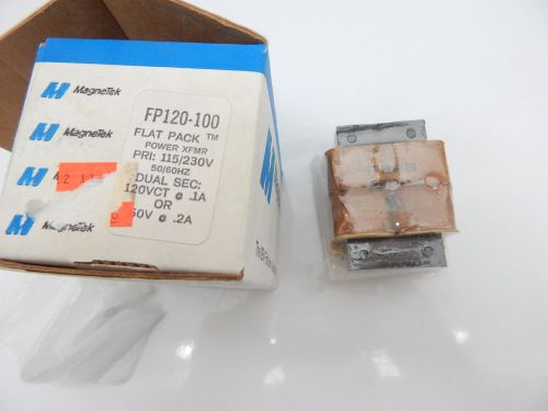 MAGNETEK FP120-100 FLAT PACK TRANSFORMER 115/230VAC TO DUAL SEC 120VCT 0.1A NEW