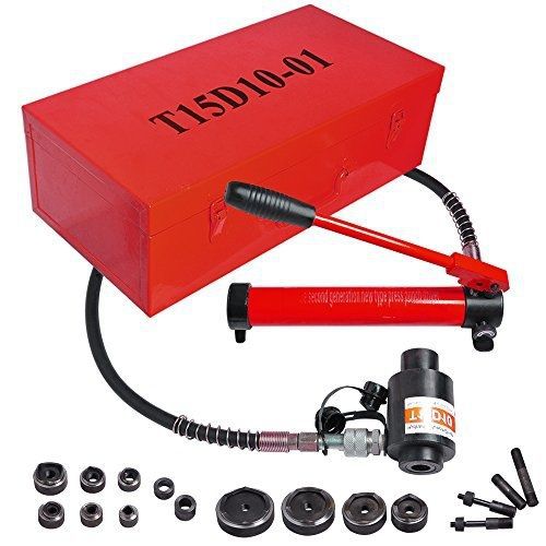 Yescom CHIMAERA 15 Ton Red Hydraulic Metal Hole Knockout Punch Driver Tool Kit