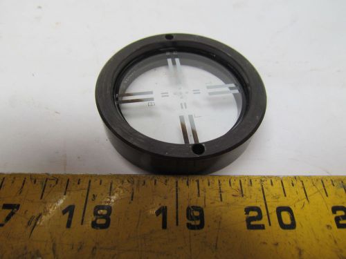 Keuffel &amp; Esser 71-6110 Paired-line Glass alignment Target 2.2498&#034;OD 1/2&#034; thick