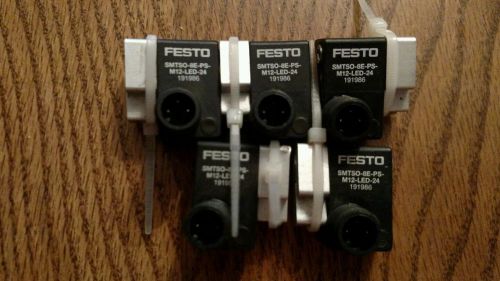 Lot of 5 - FESTO SMTSO-8E-PS-M12LED-24 PROXIMITY SENSOR (used)