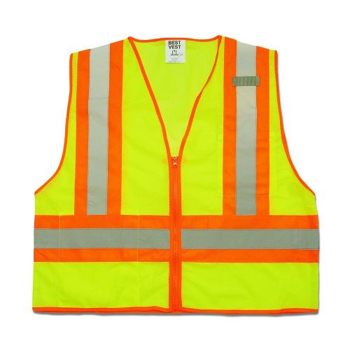 Zipper best vest ansi 2 mesh safety vest contrasting stripes(100 pack) free logo for sale