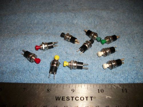 LOT OF (RED-GREEN-BLACK-YELLOW-WHITE) MINI PUSHBUTTON SWITCHES! A