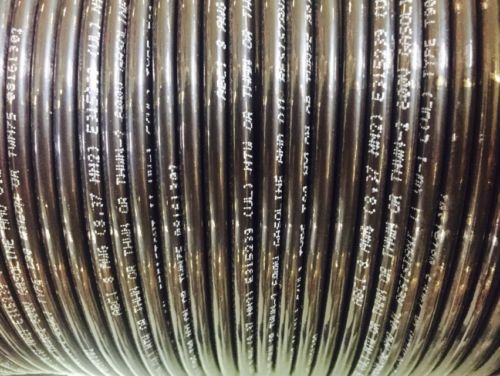 Thhn thwn-2 #6 awg stranded copper wire 74&#039; black building wire for sale