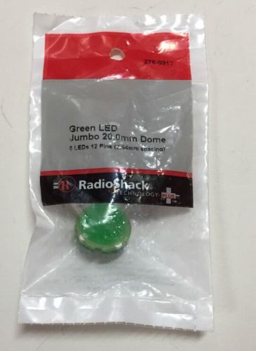 Green LED Jumbo 20.0mm Dome #276-0317 By RadioShack