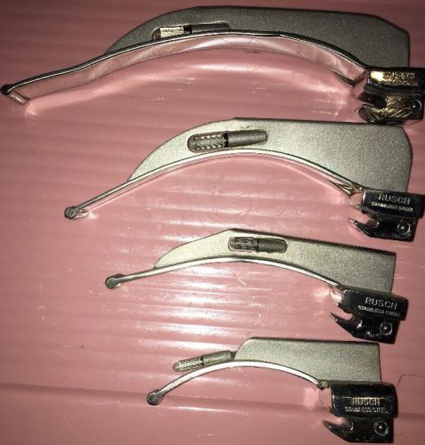 RUSCH Stainless Steel Laryngoscope Intubation Macintosh 1 2 3 4 Blades All Work