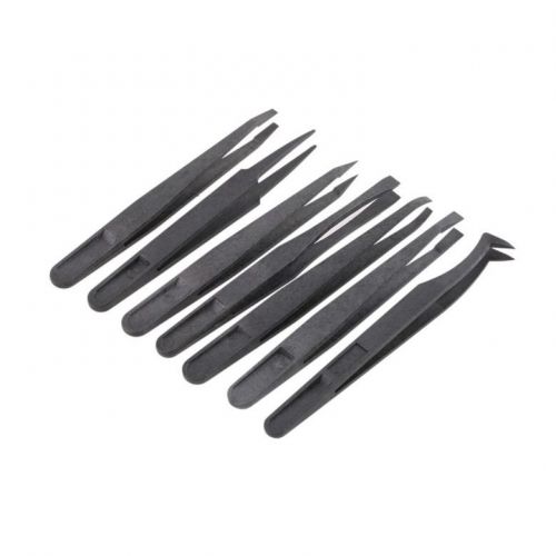 Brand new plastic heat resistant straight bend anti-static tool tweezer 7pcs for sale