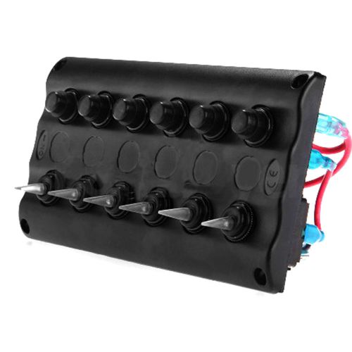 New Marine Boat 6 Gang LED Waterproof Toggle Switch Panel With Breaker Rocker