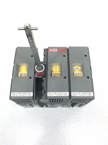 Abb fuse disconnect switch os60j12 600v 60a 3p 7.5-50 hp, w/4&#034; shaft nnb (b2) for sale