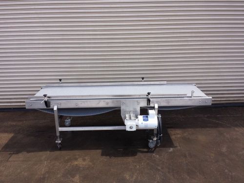 24” x 8’ long ss food grade conveyor with plastic belt, bottle / food conveying for sale