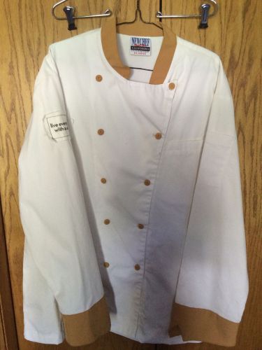 X Large Chef Coat by &#034;New Chef California&#034; Burgundy Purple Chocolate White/Gold