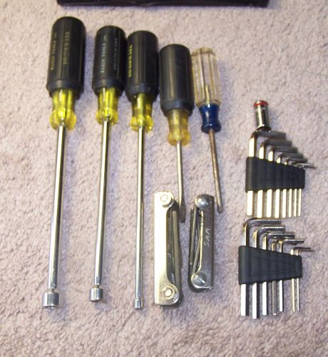 3 KLEIN NUT DRIVERS 4 ALLEN WRENCH SETS ELKIND USA * Gently used tools