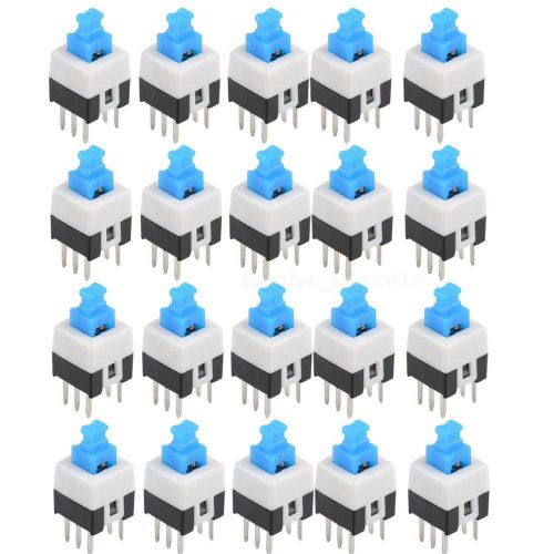 20 pcs mini self-locking 7x7mm tactile push button switch on-off dip-6pins fhcg for sale