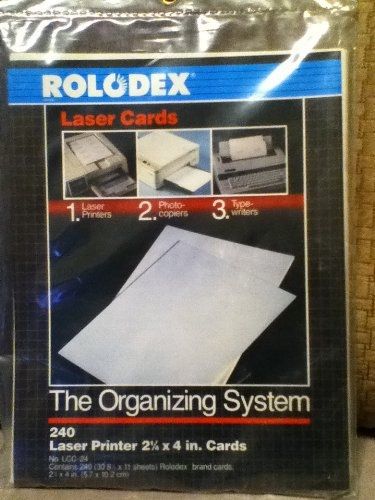 Rolodex Laser Cards-240 2 1/4 x 4&#034; Cards