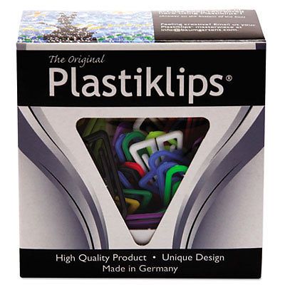 Plastiklips paper clips, large, assorted colors, 200/box for sale