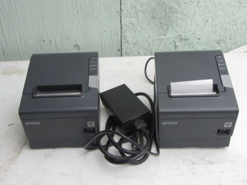 2 Epson TM-T88V M244A POS Thermal Receipt Printer with 1 Power Supply USB