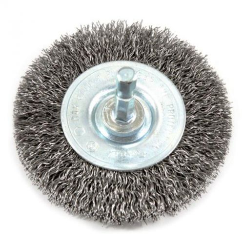 3&#034; X .012&#034; Coarse Crimped Wire Wheel Brush With 1/4&#034; Hex Shank Forney 72735