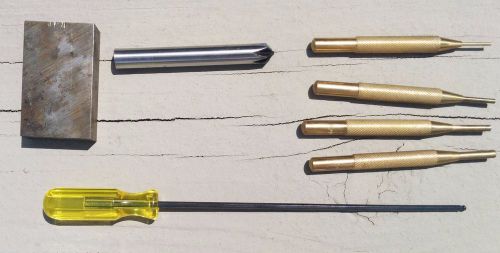 Lot of gunsmith machinist jeweler brass punches bondhus hex reamer sharpener for sale