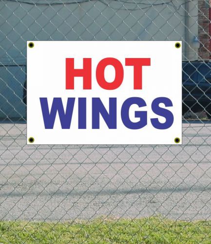 2x3 HOT WINGS Red White &amp; Blue Banner Sign NEW Discount Size &amp; Price