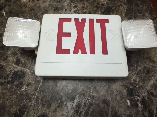 Exitronix Red Letter Exit Sign W/Emergency Lights VEX/U/BP/WB/WH/EL-90, Box Torn