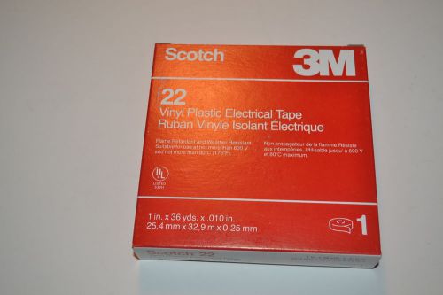 2 new 3m scotch 22 (1&#034;x36 yds) heavy duty vinyl plastic electrical tape wr.12ba7 for sale