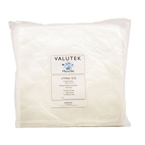 Vtpnw-1212 valutek cleanroom standard weight polyester wiper 12&#034;x12&#034;(75 ea/bag) for sale