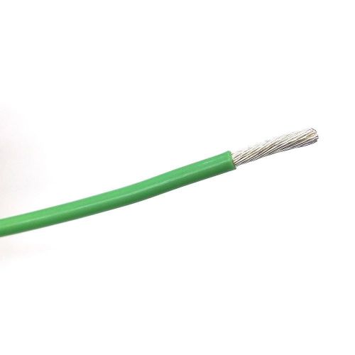 10&#039; 16AWG GREEN Hi Temp Insulated Stranded Silver Plated 600 Volt Hook-Up Wire