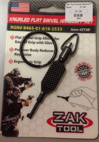 Zak Tool ZT 9P Police Security Universal FLAT KNURL SWIVEL Handcuff Key BLACK