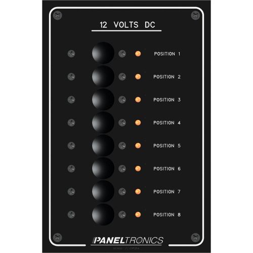 Paneltronics Standard Panel - DC 8 Position Circuit Breaker w/LEDs Pan-9972208B