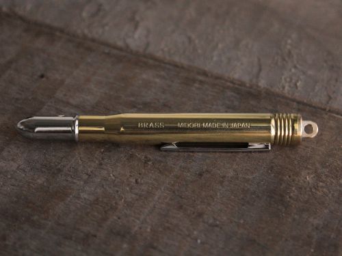 Midori Brass Bullet Ballpoint Pen + Refill FREE SHIPPING made in japan
