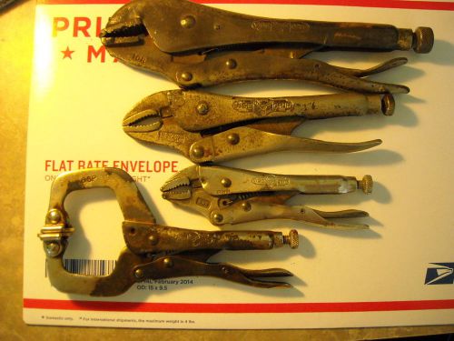 VISE GRIP WELDERS CLAMPS, Lot of 4--,5WR,6SP,7W&amp;10R- Petersen &amp; IRWIN,,USA TOOLS