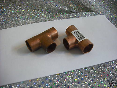 Copper fitting tee for 5/8&#034; o.d. tubing (2) for sale