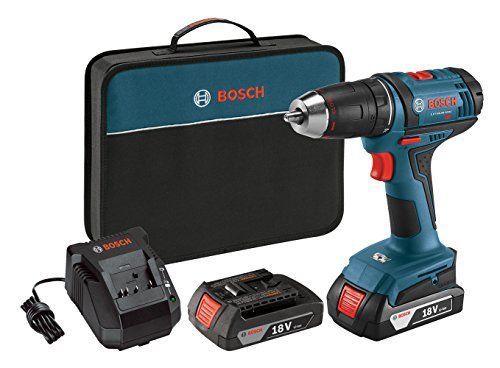 Bosch drill driver compact 18 v ion lithium batteries 2 chargers cordless bag for sale