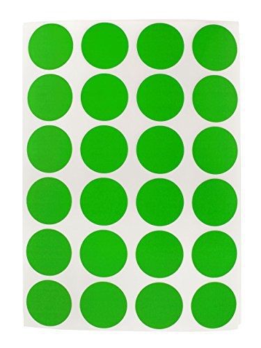 Chromalabel.com 3/4&#034; Green, Color Coding Dot Labels on Sheets | Permanent