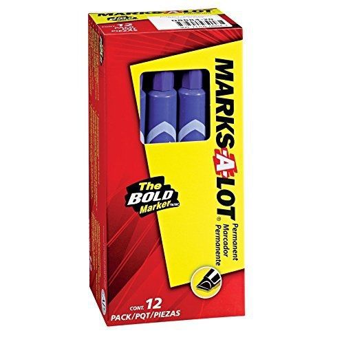 Marks-a-lot Marks-A-Lot Large Chisel Tip Permanent Marker, Purple, Box of 12