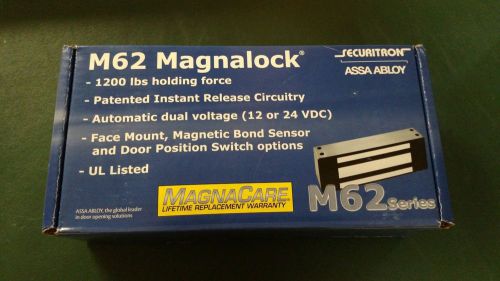 Securitron m62bd magnalock 12vdc or 24vdc 1200lb with dps and mbs (sealed new) for sale