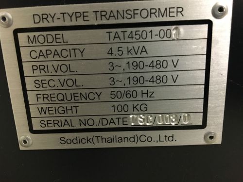 Sodick 4.5KVA Transformer
