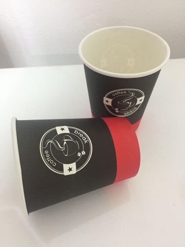 50 Disposable Paper COFFEE TEA CUPS Hot Cold Drink   8oz NEW Party Holiday