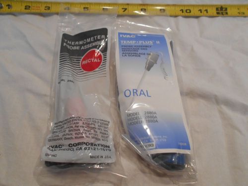 IVAC Temperture probes. 1 ORAL PN 2880A, 1 RECTAL PN 2882. NEW OLD STOCK