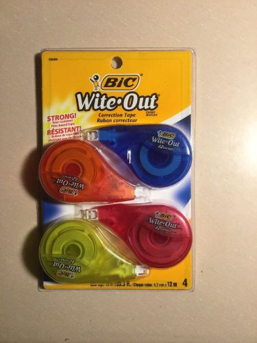 BIC White Out Correction Tape Pack of 4 1/6 in. X 39.3ft