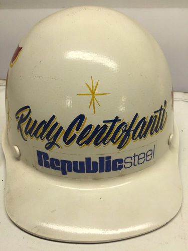Vintage republic steel mill hard hat msa rare 1969 35 years of service for sale