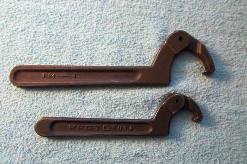 2 pc.proto tools adjustable hook spanner wrench set (c471, c472) for sale