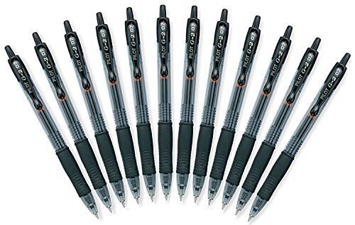 Pilot G2 Retractable Premium Gel Ink Roller Ball Pens, Fine Point, 2-Pack, Black