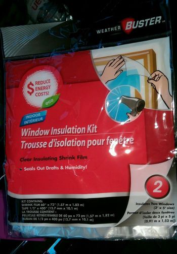 Weather buster window insulation kit. Clear insulating shrink film.