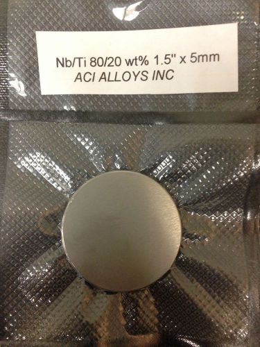 Niobium Titanium 99.95% pure Sputtering Target, 1.5 inch x 5mm, ACI Alloys